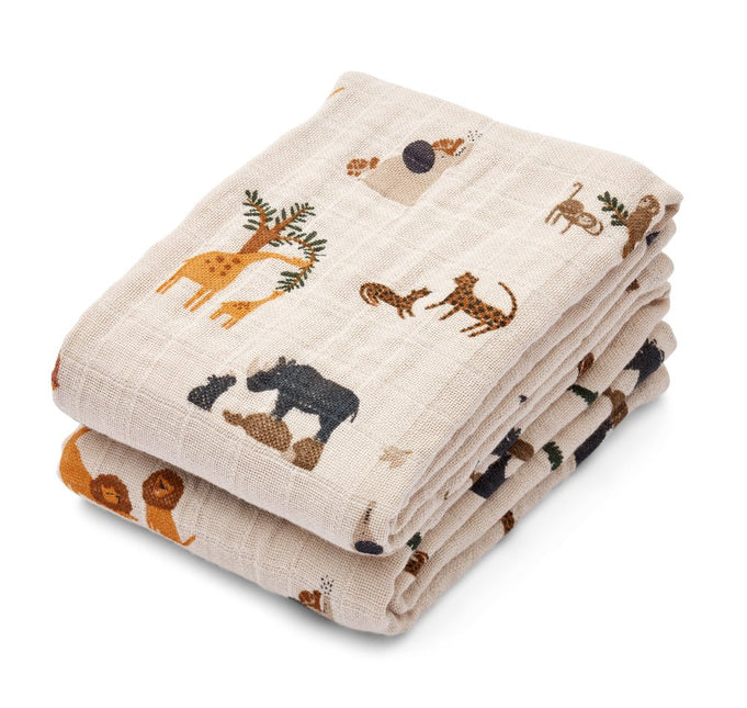 Liewood Lewis Hydrofiele Doek All together / Sandy 2st koop je bij Babywinkel