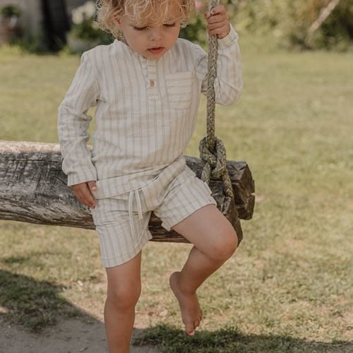 Little Dutch Baby Broekje Kort Forest Green Stripe koop je bij Babywinkel