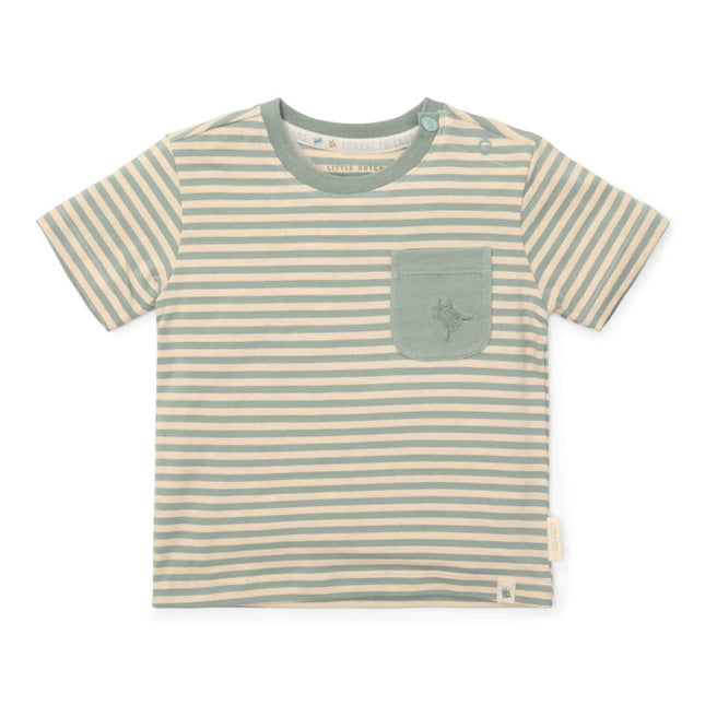 Little Dutch Baby Shirt Korte Mouw Forest Green Stripe - Babywinkel - 8721122575895