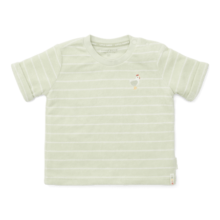 Little Dutch Baby Shirt Korte Mouwen Badstof Farm Green Stripes - Little Dutch - Babywinkel - 8720847025487