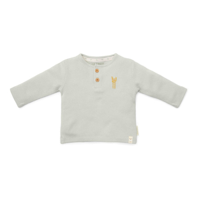 Little Dutch Baby Shirt Lange Mouw Wafel Soft Green - Little Dutch - Babywinkel - 8720986873772