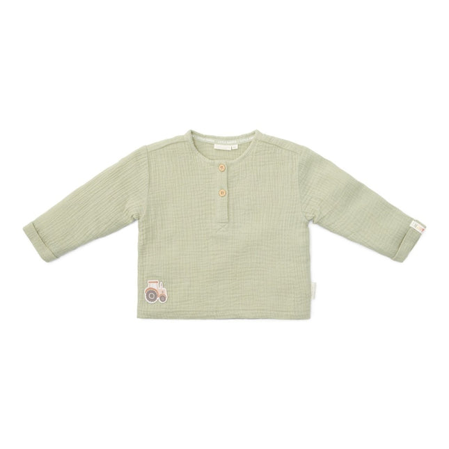Little Dutch Baby Shirt Lange Mouwen Mousseline Grass Green - Little Dutch - Babywinkel - 8720847025722
