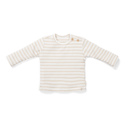 Little Dutch Baby Shirt Lange Mouwen Stripe Sand/White - Little Dutch - Babywinkel - 8720847028242