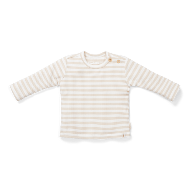Little Dutch Baby Shirt Lange Mouwen Stripe Sand/White - Little Dutch - Babywinkel - 8720847028242