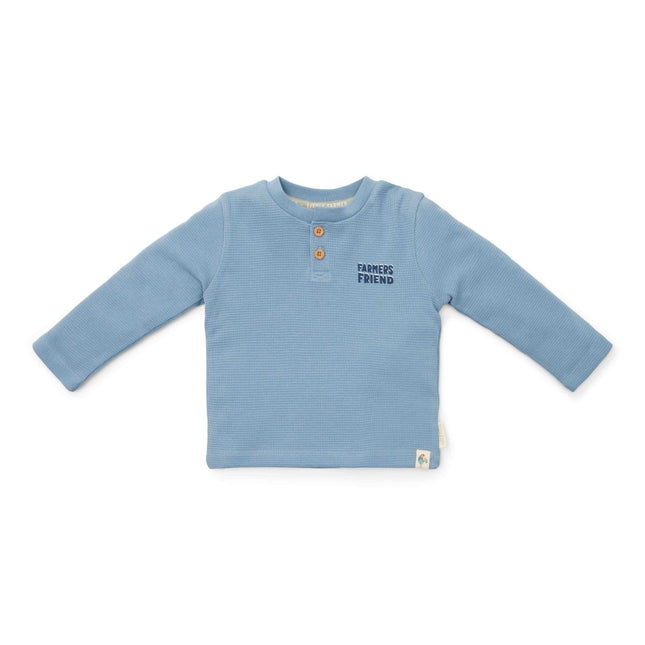 Little Dutch Baby Shirt Lange Mouwen Wafel Ice Blue - Little Dutch - Babywinkel - 8720986876346