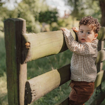 Little Dutch Babyblouse Winter Brown Check Boys - Little Dutch - Babywinkel - 8720986876582
