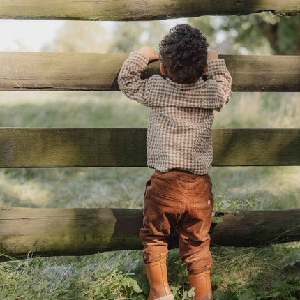 Little Dutch Babyblouse Winter Brown Check Boys - Little Dutch - Babywinkel - 8720986876582