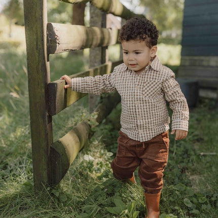 Little Dutch Babyblouse Winter Brown Check Boys - Little Dutch - Babywinkel - 8720986876582
