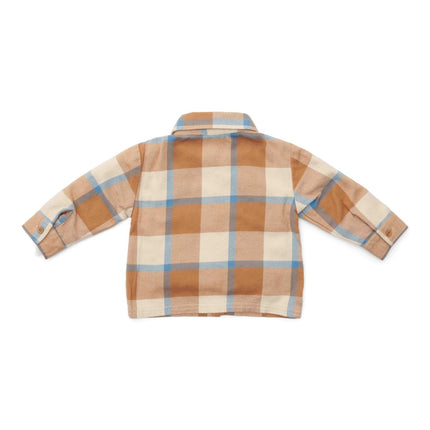 Little Dutch Babyblouse Winter Ice Blue Check Boys - Little Dutch - Babywinkel - 8720986876643