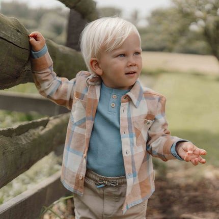 Little Dutch Babyblouse Winter Ice Blue Check Boys - Little Dutch - Babywinkel - 8720986876643
