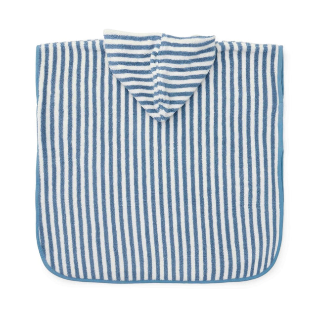 Little Dutch Badponcho Seashells And Stripes Surf Blue - Babywinkel - 8721122575505