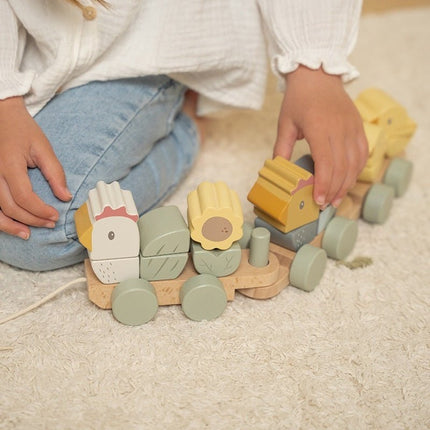 Little Dutch Blokkentrein Kip Little Farm - Little Dutch - Babywinkel - 8713291771352
