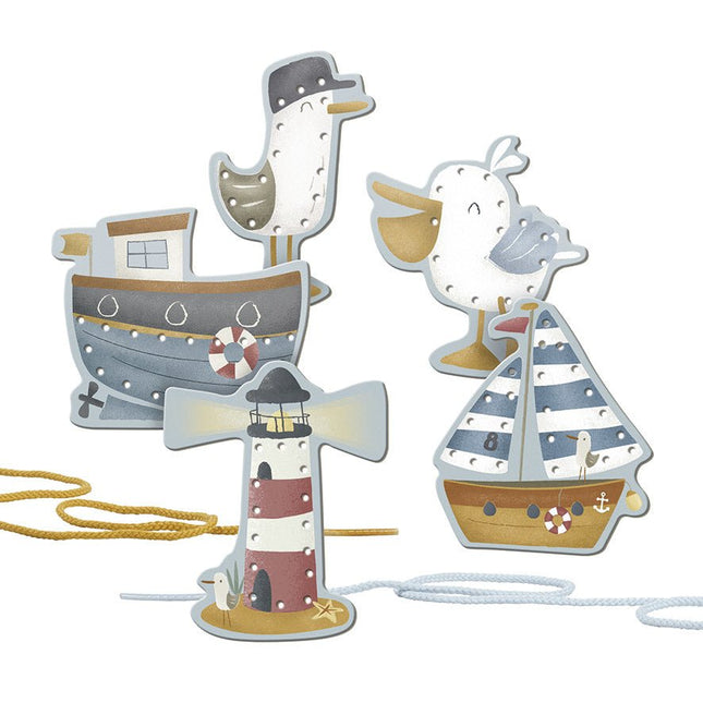 Little Dutch Educatief Speelgoed Rijgkaarten Sailors Bay - Little Dutch - Babywinkel - 8714274120716