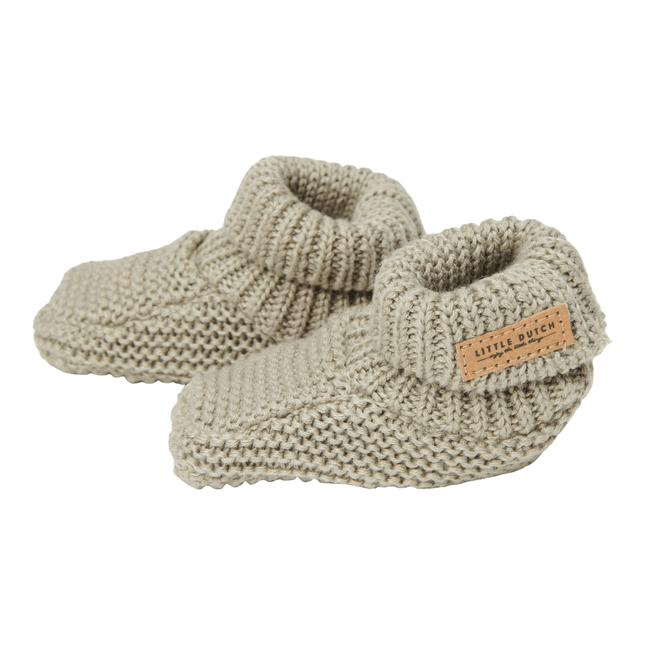 Little Dutch Gebreide Babyslofjes Olive - Little Dutch - Babywinkel - 8720168538710