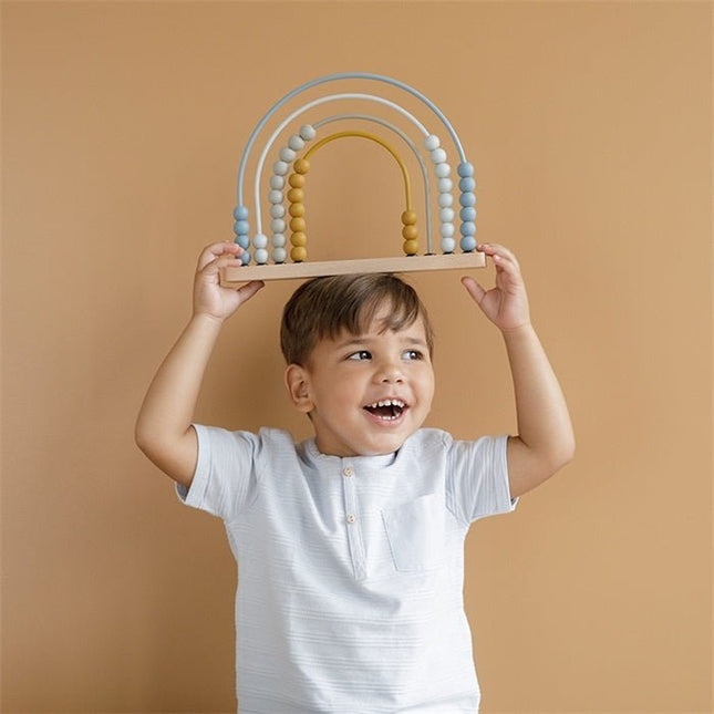 Little Dutch Houten Speelgoed Regenboog Telraam Blue - Little Dutch - Babywinkel - 8713291770324