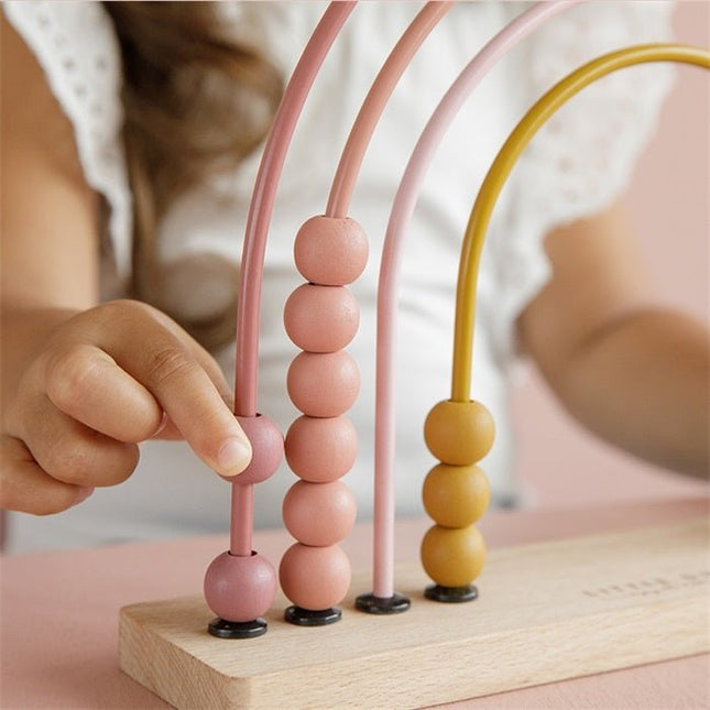 Little Dutch Houten Speelgoed Regenboog Telraam Pink - Little Dutch - Babywinkel - 8713291770317