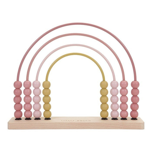 Little Dutch Houten Speelgoed Regenboog Telraam Pink - Little Dutch - Babywinkel - 8713291770317