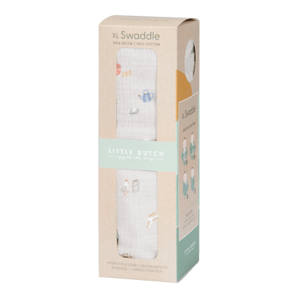 Little Dutch Hydrofiele Doek 120x120 Little Farm - Little Dutch - Babywinkel - 8720847024060