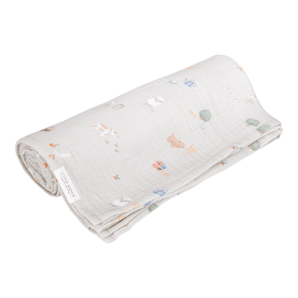 Little Dutch Hydrofiele Doek 120x120 Little Farm - Little Dutch - Babywinkel - 8720847024060
