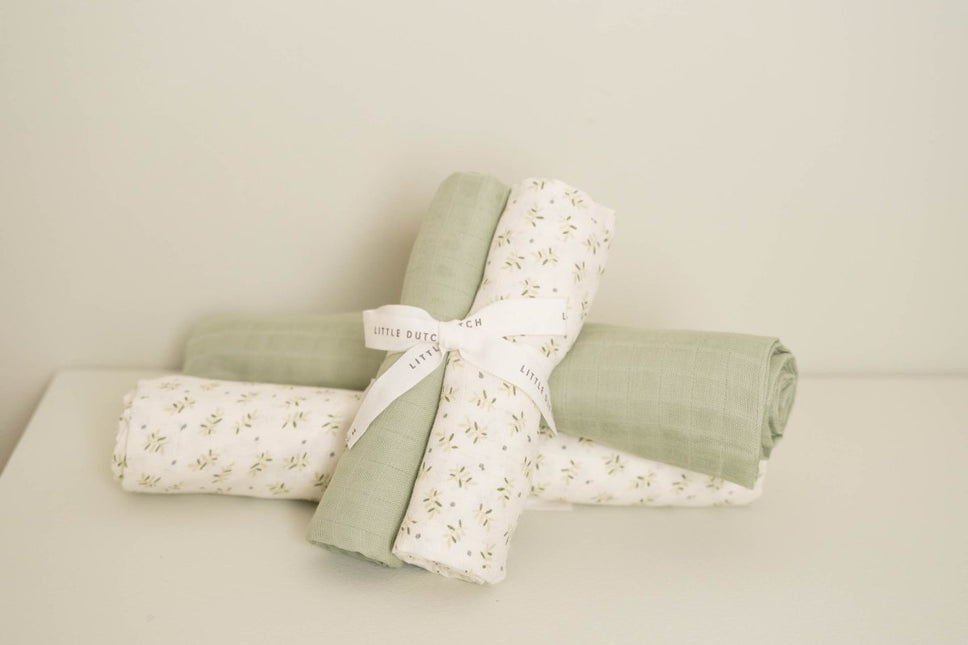 Little Dutch Hydrofiele Doek Blueberry Leaves & Sage 70X70Cm - Little Dutch - Babywinkel - 8720986879965