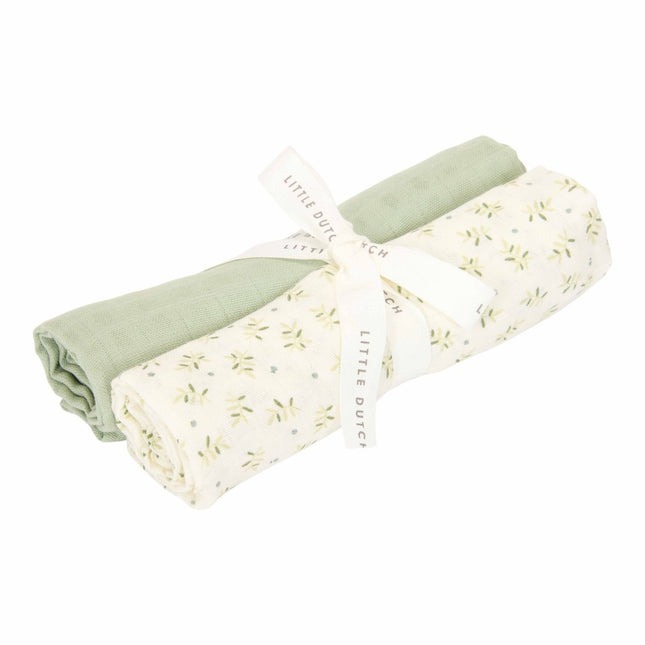 Little Dutch Hydrofiele Doek Blueberry Leaves & Sage 70X70Cm - Little Dutch - Babywinkel - 8720986879965