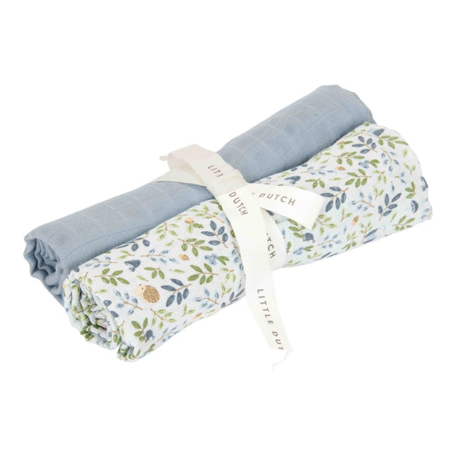 Little Dutch Hydrofiele Doek Forest Adventure & Denim Blue 70X70Cm - Little Dutch - Babywinkel - 8720986879590