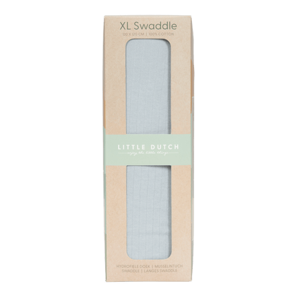 Little Dutch Hydrofiele Doek Pure Soft Blue 120x120cm - Little Dutch - Babywinkel - 8718734811398