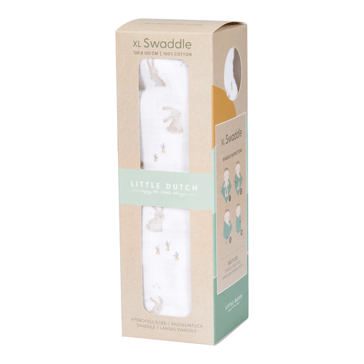 Little Dutch Inbakerdoek Hydrofiel 120x120 Baby Bunny - Little Dutch - Babywinkel - 8720847024329