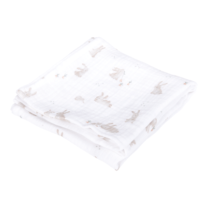 Little Dutch Inbakerdoek Set Hydrofiel 70x70 Baby Bunny Beige - Little Dutch - Babywinkel - 8720847024312