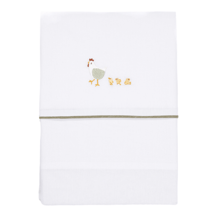 Little Dutch Ledikantlaken Little Farm Geborduurd - Little Dutch - Babywinkel - 8720847023599