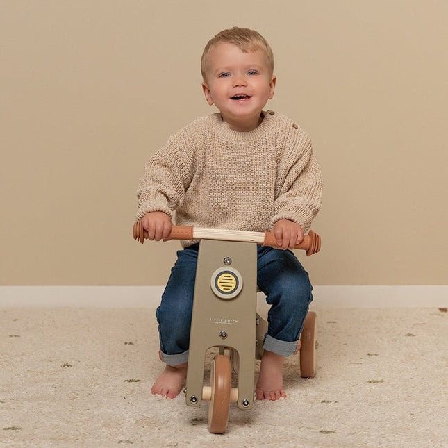 Little Dutch Loopfiets Driewieler Olive koop je bij Babywinkel