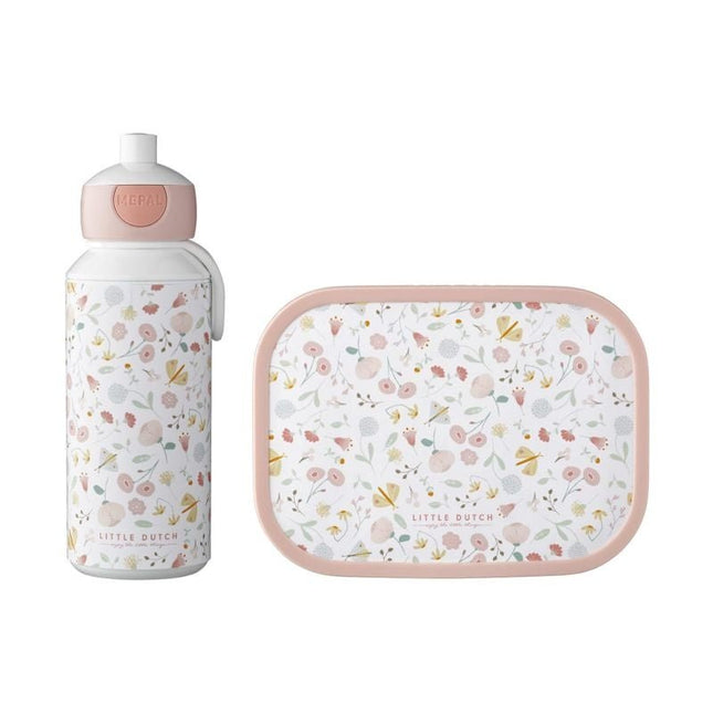Little Dutch Lunchset Campus Drinkfles+Lunchbox Flowers & Butterflies - Little Dutch - Babywinkel - 8720294016458