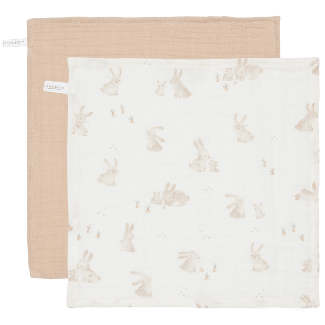 Little Dutch Monddoekje Set Hydrofiel Baby Bunny Beige - Little Dutch - Babywinkel - 8720847024305