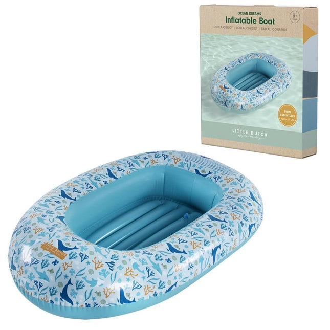 Little Dutch Opblaasboot Ocean Dreams Blue 100X67cm - Little Dutch - Babywinkel - 8712051128504