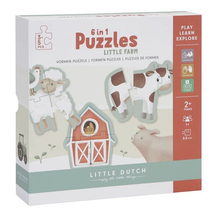 Little Dutch Puzzel 6 In 1 Little Farm - Babywinkel - 8713291771482