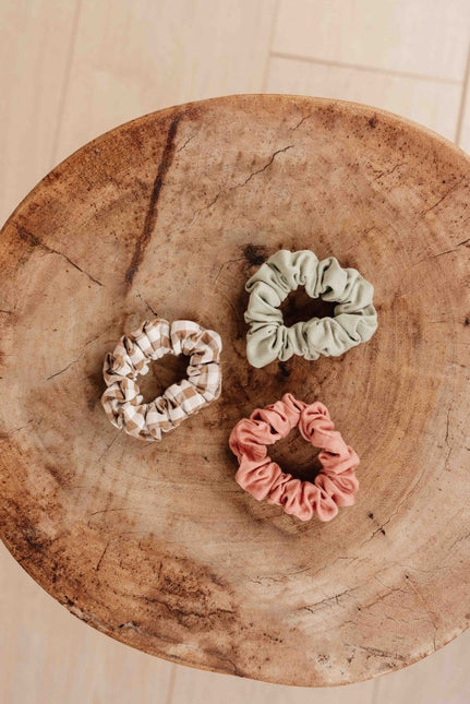 Little Dutch Scrunchie Warm Rose/Brown Check/Green 3St koop je bij Babywinkel