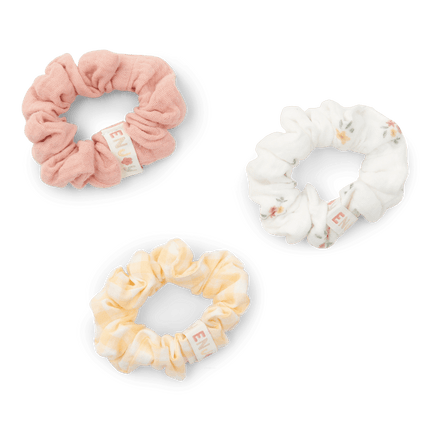 Little Dutch Scrunchie White Meadows/Sunshine Checks/Flower Pink 3St - Little Dutch - Babywinkel - 8720847026484