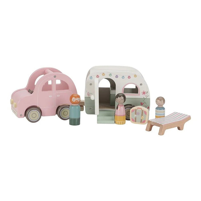 Little Dutch Speelgoed Auto Hout met Caravan koop je bij Babywinkel