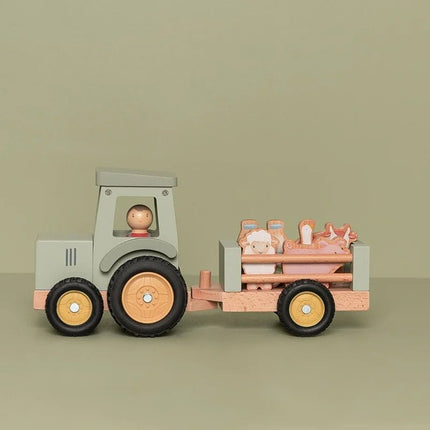 Little Dutch Speelgoed Auto Tractor met Trailer Little Farm - Little Dutch - Babywinkel - 8713291771499