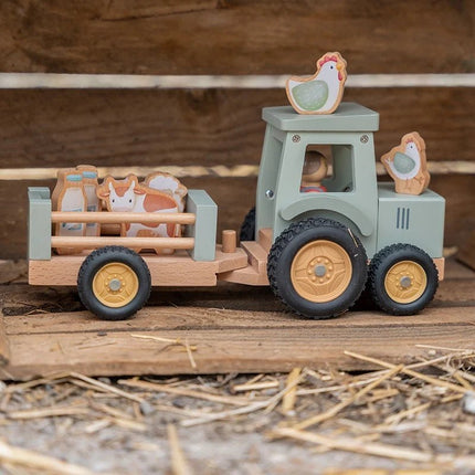 Little Dutch Speelgoed Auto Tractor met Trailer Little Farm - Little Dutch - Babywinkel - 8713291771499