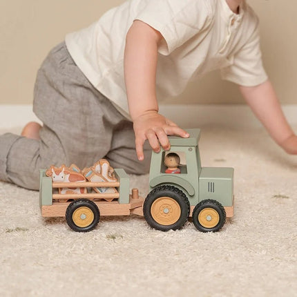 Little Dutch Speelgoed Auto Tractor met Trailer Little Farm - Little Dutch - Babywinkel - 8713291771499