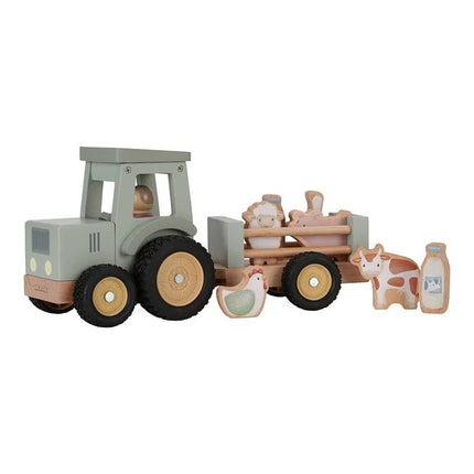 Little Dutch Speelgoed Auto Tractor met Trailer Little Farm - Little Dutch - Babywinkel - 8713291771499