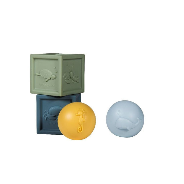 Little Dutch Stapeltoren Ocean Blokken en Ballen Set 4 Delig koop je bij Babywinkel
