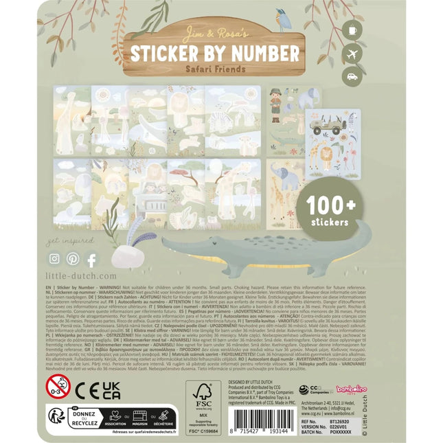 Little Dutch Stickerboek Op Nummer Jim Safari Fiends koop je bij Babywinkel