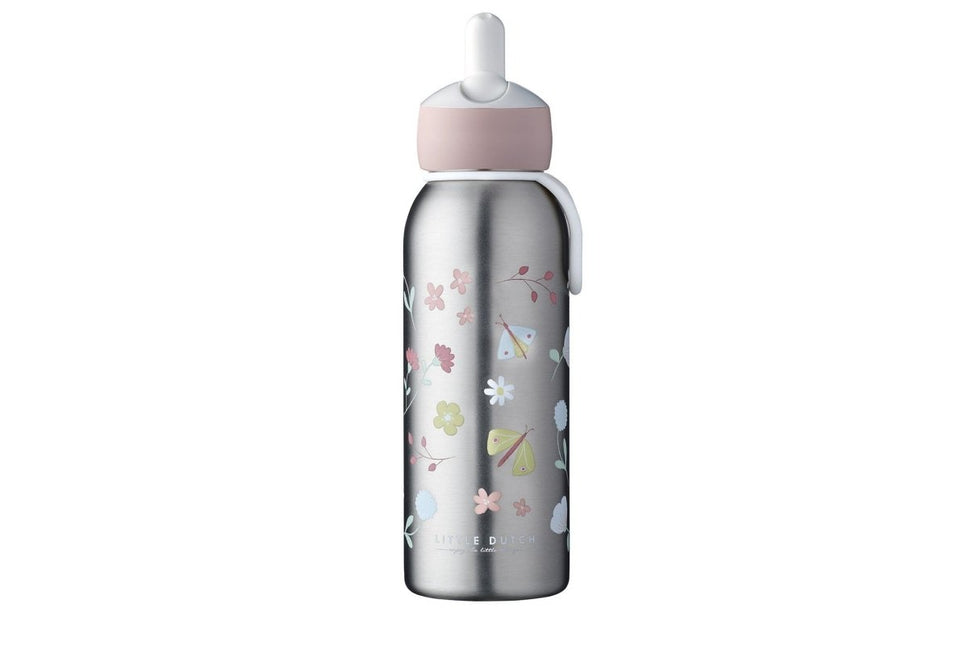 Little Dutch Thermosfles Flip - Up Campus 350ml Flowers & Butterflies koop je bij Babywinkel