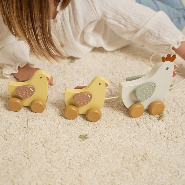 Little Dutch Trekfiguur Kippen Little Farm - Little Dutch - Babywinkel - 8713291771307