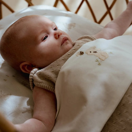 Little Dutch Wieglaken Baby Bunny Wit Geborduurd koop je bij Babywinkel