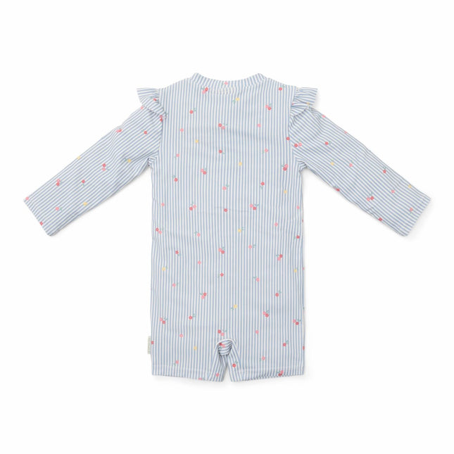 Little Dutch Zwempak Kind Lange Mouwen Sunny Flowers Blue - Babywinkel - 8721122573990