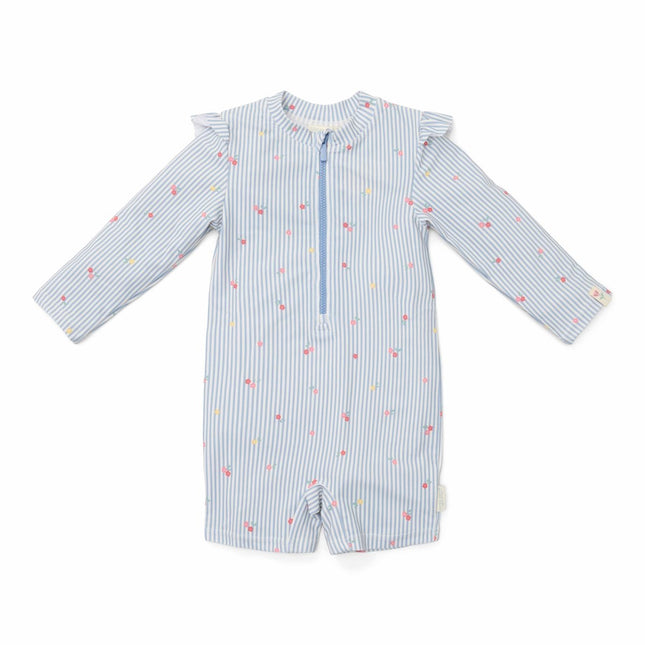 Little Dutch Zwempak Kind Lange Mouwen Sunny Flowers Blue - Babywinkel - 8721122573990