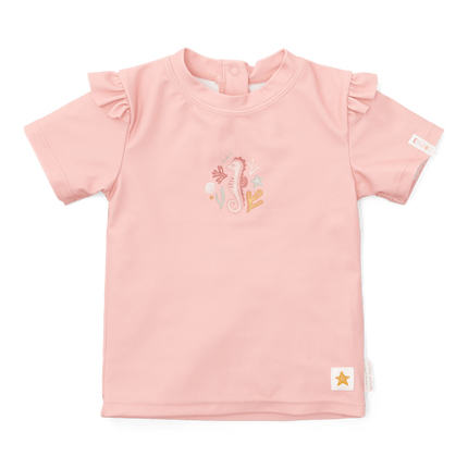 Little Dutch Zwemshirt Kind Korte Mouwen Ruches Seahorse Pink - Little Dutch - Babywinkel - 8720986872355